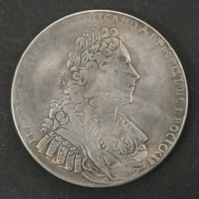 Silver coin 1 Ruble 1729 Petr II