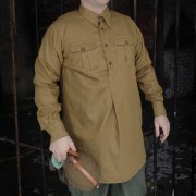 Sandy brown shirt with pockets