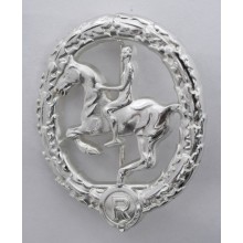 Horseman's badge in silver