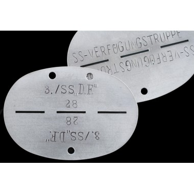Filled aluminium dog-tag ID disk (many variants)