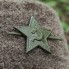 Green star for peaked-cap winter hat 32 mm
