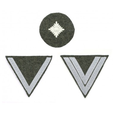 Privates' sleeve insignia chevrons on Feldgrau